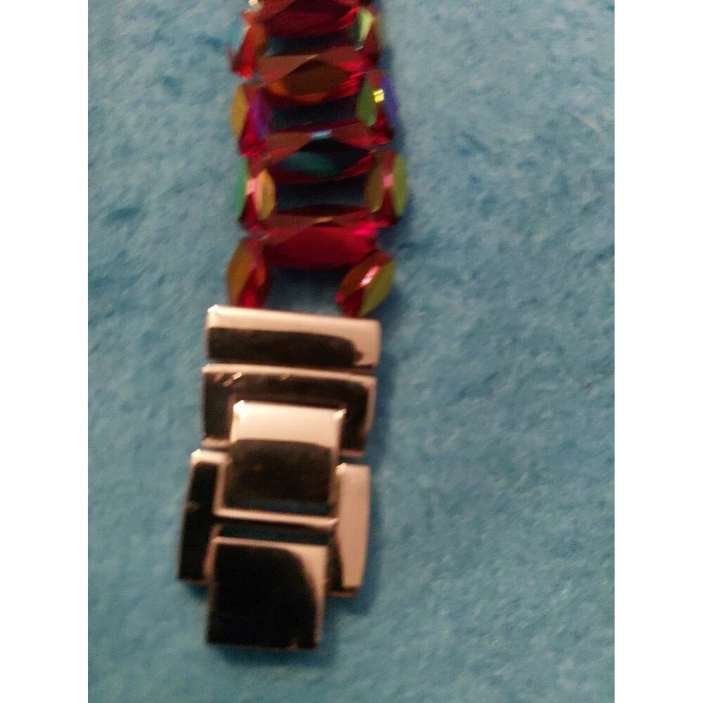 Pink Iridescent Beaded NEW NARMI WOMENS WATCH With Removable Extension